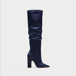 Zara Sateen High Heel Boots